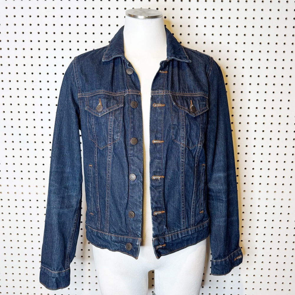 Lucky Brand | The Tomboy trucker Denim Jean Jacket in Dark Indigo Wash Sz.‎ M